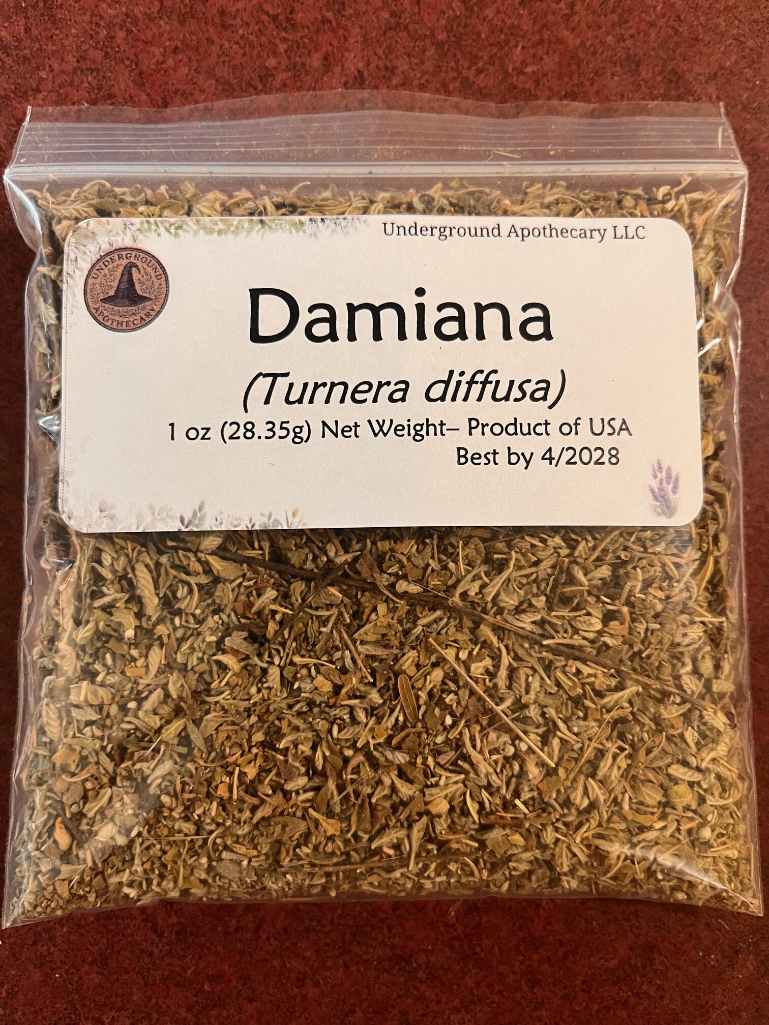 Damiana Leaf Damiana Leaf (Turnera diffusa) - 1 oz poly bag - Image 1